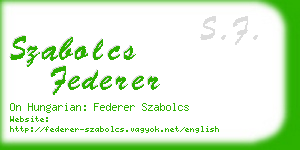 szabolcs federer business card